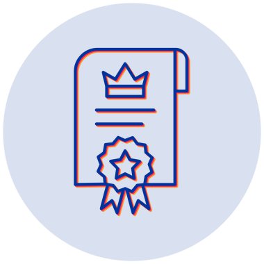 Sertifika. Web simgesi basit illüstrasyon