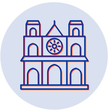 Notre Dame 'da. Web simgesi basit illüstrasyon