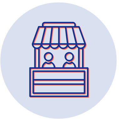 Bilet Ofisi simgesi vektör illüstrasyonu