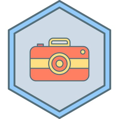 Kamera simgesinin vektör illüstrasyonu