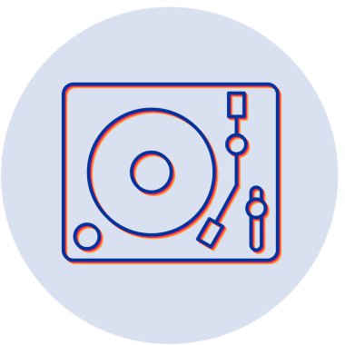 Turntable simgesi, vektör illüstrasyonu