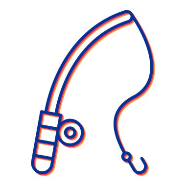 Balık kancası ikonu. Ana hatlı vektör çizimi. beyaz arkaplanda izole