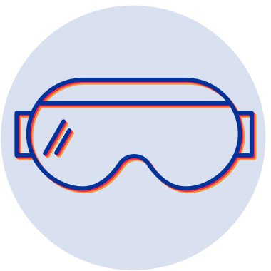 Güvenlik gözlüğü. Web simgesi basit illüstrasyon