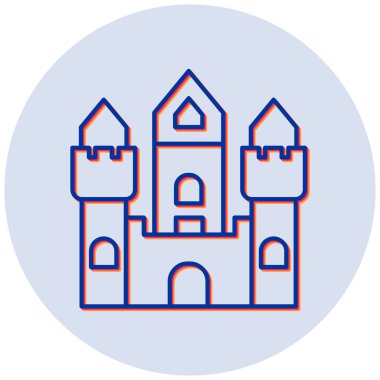 Şato. Web simgesi basit illüstrasyon