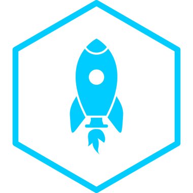 Roket. Web simgesi basit illüstrasyon