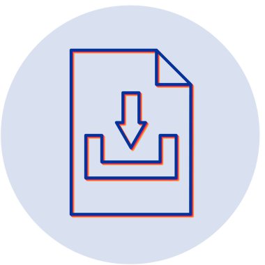 Dosya indirme simgesi soyut arka grubunda izole edildi