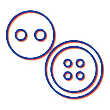 Dikiş düğmeleri simgesi, vektör illüstrasyonu basit tasarım