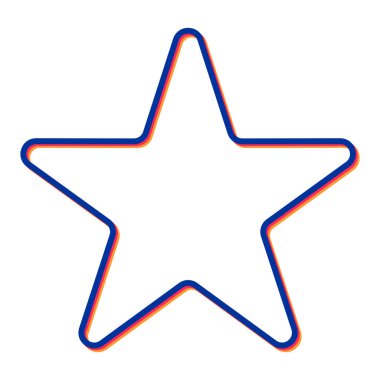 Yıldız simgesi. Beyaz arkaplanda izole edilmiş yıldız vektör simgelerinin düz çizimi