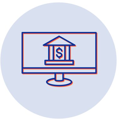 Çevrimiçi Bankacılık simgesinin vektör illüstrasyonu