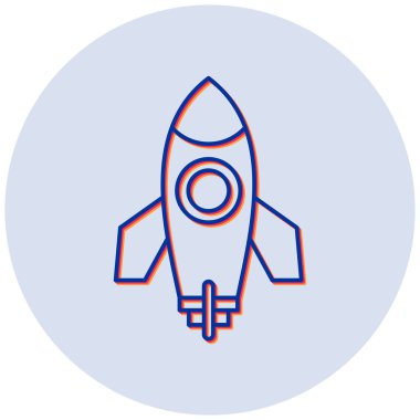 Roket. Web simgesi basit illüstrasyon