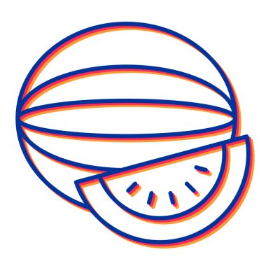 Karpuz simgesi, vektör çizimi