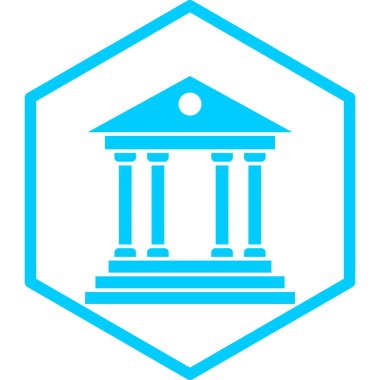 Banka binası simgesi, vektör illüstrasyonu