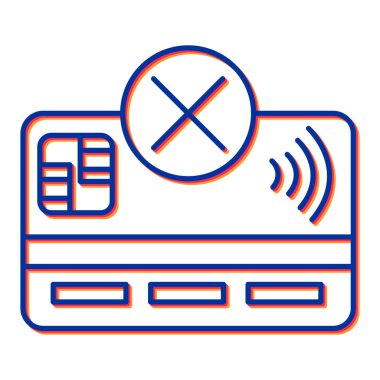 Kredi kartı ikon vektörü. İnce çizgi işareti. izole edilmiş sınır sembolü çizimi