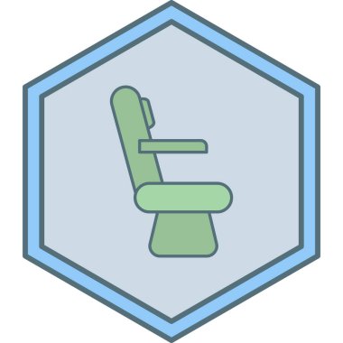 uçak koltuğu ikon vektör illüstrasyonu