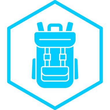 sırt çantası simgesi, vektör illüstrasyonu basit tasarım