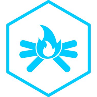 Mavi ve beyaz ateş simgesinin vektör illüstrasyonu