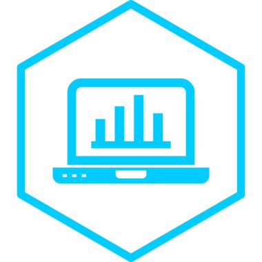 Grafikli laptop. Web simgesi basit illüstrasyon