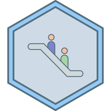 Yürüyen merdiven. Web simgesi basit illüstrasyon