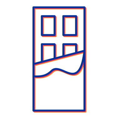 çikolata çubuğu simgesi, vektör illüstrasyonu basit tasarım