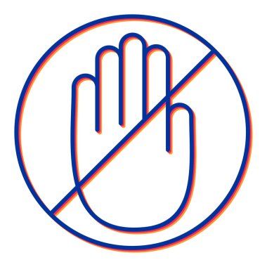 Dur işareti simgesi. İnce çizgi sembol tasarımı. vektör illüstrasyonu.