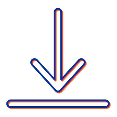 aşağı ok simgesi, vektör illüstrasyonu