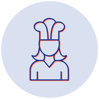 Bayan şef. Web simgesi basit illüstrasyon