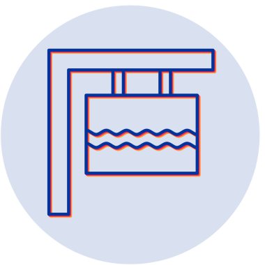 Nehir İşareti simgesinin vektör illüstrasyonu