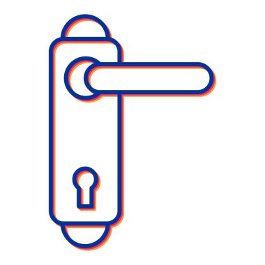 kapı anahtarı, satır simgesi beyaz arkaplanda izole edildi, vektör illüstrasyonu