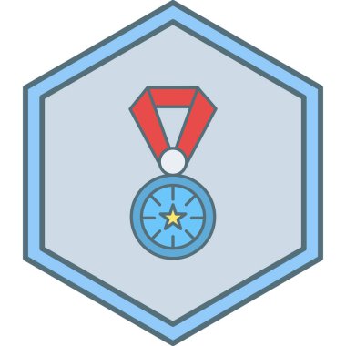 Madalya. Web simgesi basit illüstrasyon