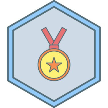 Madalya. Web simgesi basit illüstrasyon