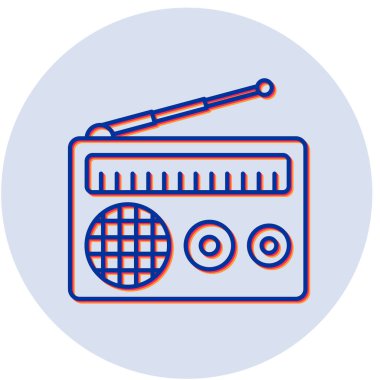 Radyo. Web simgesi basit illüstrasyon