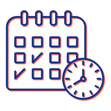 Taslak biçiminde takvim simgesi. Beyaz izole edilmiş arkaplanda son teslim günü vektör çizimi. İş konsepti için kronometre çizelgesi