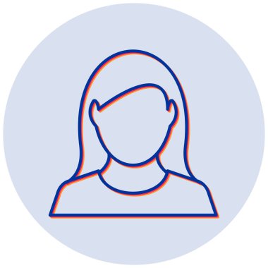 Dişi avatar. Web simgesi basit illüstrasyon