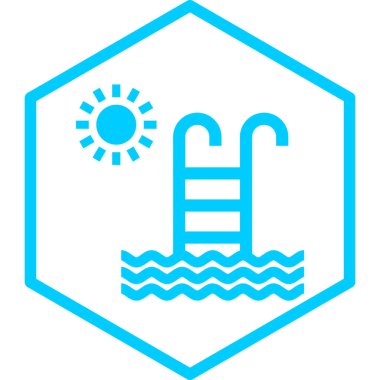 yüzme havuzu ikonu vektör illüstrasyonu