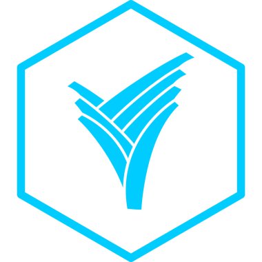 Mavi ve beyaz bir ikonun vektör illüstrasyonu