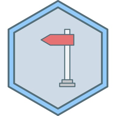 Yol işareti simgesinin vektör illüstrasyonu