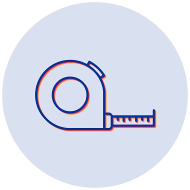 Teyp düz simgesi, vektör illüstrasyonu ölçülüyor