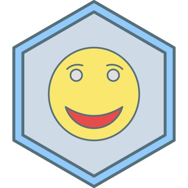 Mutlu yüz simgesi, vektör illüstrasyonu