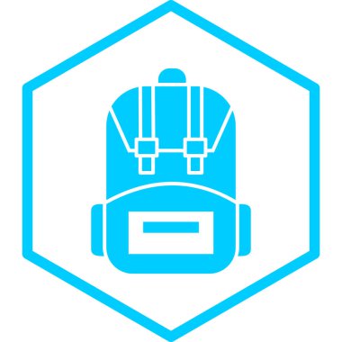 Sırt çantası. Web simgesi basit illüstrasyon