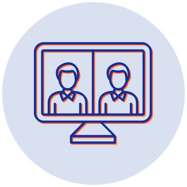 Çevrimiçi Konferans vektör simgesi modern basit tasarım