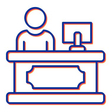 İş ve eğitim çizgisi ikonu. vektör illüstrasyonu