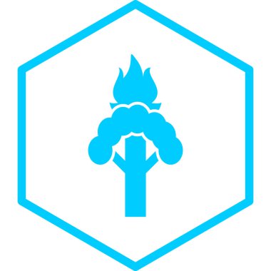 Alevli ağaç simgesinin vektör illüstrasyonu