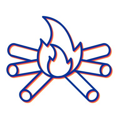 Kamp ateşi ikonu. vektör illüstrasyonu