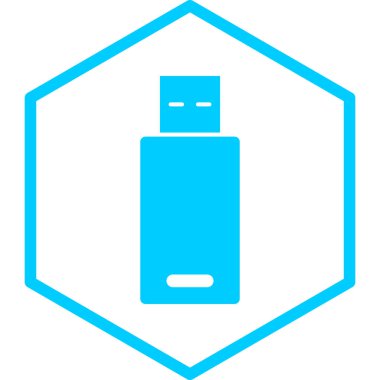 usb flash disk simgesi, vektör illüstrasyonu