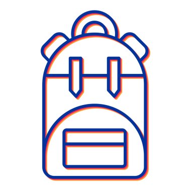 sırt çantası simgesi vektör illüstrasyonu