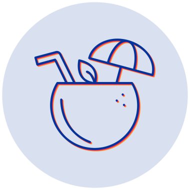 Hindistan cevizi. Web simgesi basit tasarım