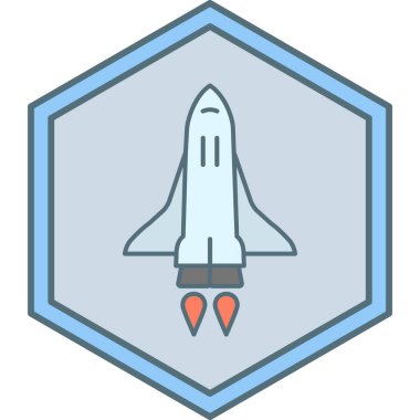 roket simgesi, vektör illüstrasyonu