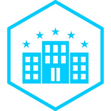 Otelde. Web simgesi basit illüstrasyon