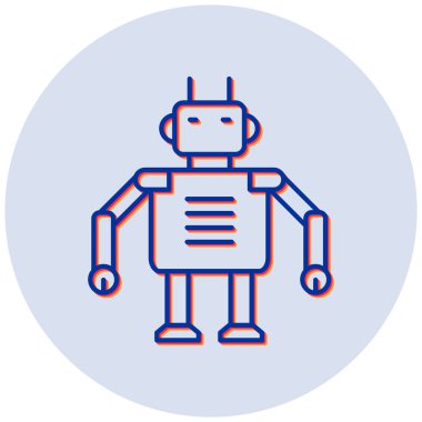 robot. Web simgesi basit illüstrasyon