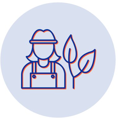 Kadın çiftçi vektör simgesi düzenlenebilir hat ana hatları web ve mobil simgeleri